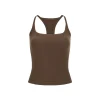 Via Pitti Padded Casual Sport Vest Top Brown