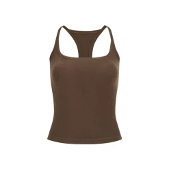 Via Pitti Padded Casual Sport Vest Top Brown