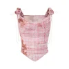 Via Pitti Plaid Rose Gauze Slip Vest Pink