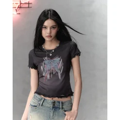 Via Pitti Rhinestone Bow-Knot Double Layered Top Black