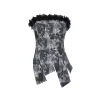 Via Pitti Rose Irregular Cutting Wrapped Top Black