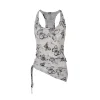 Via Pitti Versatile Printed Drawstring Vest Gray