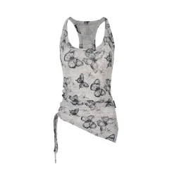 Via Pitti Versatile Printed Drawstring Vest Gray