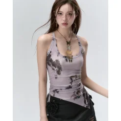 Via Pitti Versatile Printed Drawstring Vest Purple