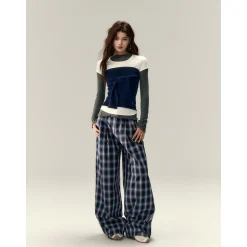 Via Pitti Versatile Tie Knit Slim Tube Top Vest Navy Blue