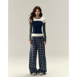 Via Pitti Versatile Tie Knit Slim Tube Top Vest Navy Blue
