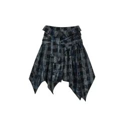Via Pitti 2-Way Plaid Off Shoulder Tube Top Shirt
