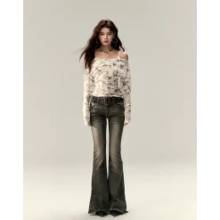 Via Pitti Wrinkled Off-Shoulder Two-Way Slim Top White