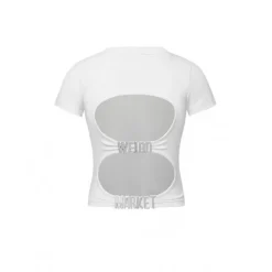 Weird Market Backless Logo Top White