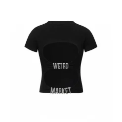 Weird Market Backless Logo Top Black