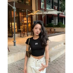 Weird Market Backless Logo Top Black
