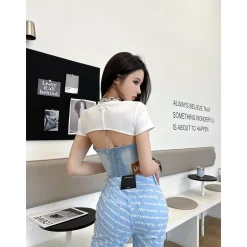 Weird Market Denim Patch Camisole Top