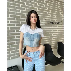 Weird Market Denim Patch Camisole Top