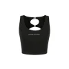 Weird Market Hollow-Out Back Knit Vest Black