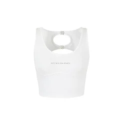 Weird Market Hollow-Out Back Knit Vest White