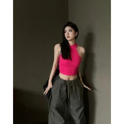 Weird Market Hollow-Out Back Vest Pink