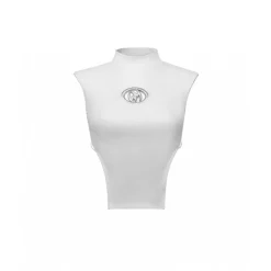 Weird Market Logo Patch Shoulder Pad Vest Top White