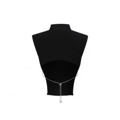 Weird Market Logo Patch Shoulder Pad Vest Top Black