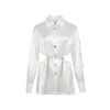 Weird Market Metal Logo Button Hollow-Out Shirt White
