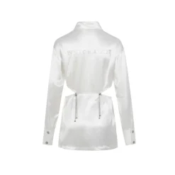 Weird Market Metal Logo Button Hollow-Out Shirt White