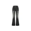Weird Market Metal Logo Flare Jeans Black