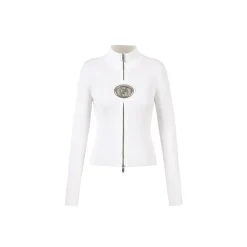 Weird Market Metal Logo Hollow-Out Knit Top White