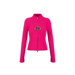 Weird Market Metal Logo Hollow-Out Knit Top Pink
