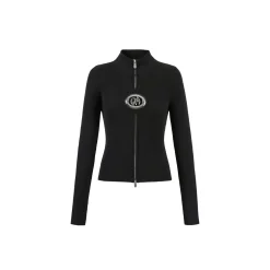 Weird Market Metal Logo Hollow-Out Knit Top Black
