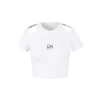 Weird Market Metal Logo Hollow Out Slim Top White