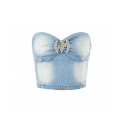 Weird Market Metal Logo Vest Tube Top Light Blue