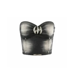 Weird Market Metal Logo Vest Tube Top Black