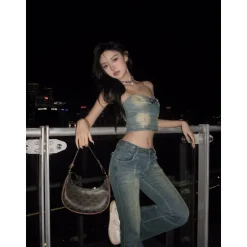 Weird Market Metal Logo Vest Tube Top Dark Blue