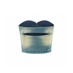 Weird Market Metal Logo Vest Tube Top Dark Blue