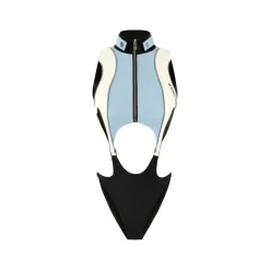 Weird Market Racing Leather Patch Vest Blue