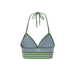 Weird Market Striped Sports Bra Top Blue