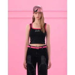 Weird Market X Barbie Hotfix Logo Contrast Vest Black