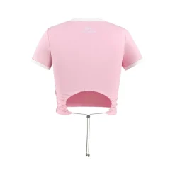 Weird Market X Barbie Rhinestone Logo Slim Tee Pink