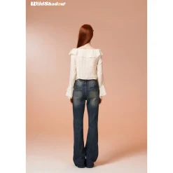 Wildshadow Falbala Irregular Cutting Top Cream