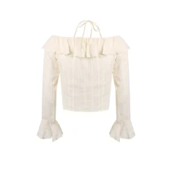 Wildshadow Falbala Irregular Cutting Top Cream