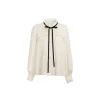 Wildshadow Lace Collar Pearlised Wave Sleeve Shirt