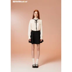 Wildshadow Lace Collar Pearlised Wave Sleeve Shirt