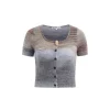 Wildshadow Teddy Bear Gradient Faded Knit Crop Top