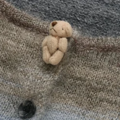 Wildshadow Teddy Bear Gradient Faded Knit Crop Top