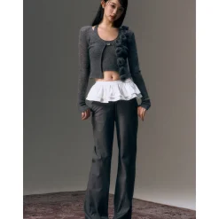 AGAM Detachable Half Skirt Micro-Cut Pants