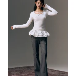 AGAM Detachable Half Skirt Micro-Cut Pants