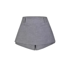 AGAM Double Pockets Mini Skirt Shorts Grey