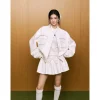 AGAM Double Pockets Suede Jacket White