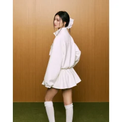 AGAM Double Pockets Suede Jacket White