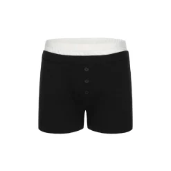 AGAM Double Waist Patchwork Shorts Black