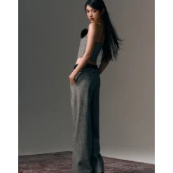 AGAM Double Waist Stringy Selvage Suit Pants Grey